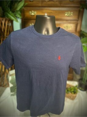 Women’s Ralph Lauren Navy Short-Sleeve Tee with Red Polo Pony